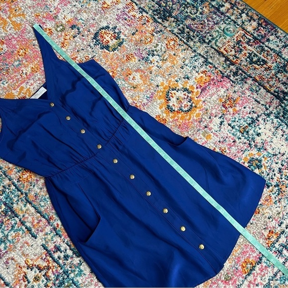 Amanda‎ Uprichard Cobalt Blue Button Front silk Dress - Picture 13 of 14